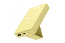 モバイルバッテリー 5000mAh MagSafe対応 ワイヤレス充電器【レモンイエロー】