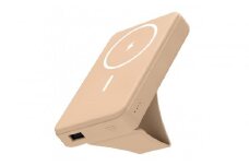 急速充電対応モバイルバッテリー 10000mAh MagSafe対応 ワイヤレス充電器【カフェラテ】