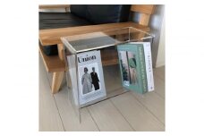マガジンラック付きアクリルサイドテーブル　1台　川崎市自社工場一貫生産品