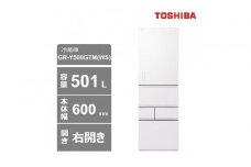 東芝　冷蔵庫【標準設置費込み】　501L　5ドア　右開き　冷凍冷蔵庫　GR-Y500GTM(WS)