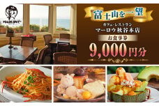 カフェ ・ レストラン　秋谷本店限定 お食事券 1000円 × 9枚 チケット デート デザート おしゃれ コーヒー 横須賀【マーロウ】 [AKAF013]