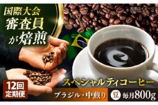 【全12回定期便】コーヒー豆 自家焙煎 中煎り ブラジル 200g×4 TSUKIKOYA COFFEE ROASTER ツキコヤ 珈琲 こだわり 横須賀【株式会社RUINS】 [AKAD027]