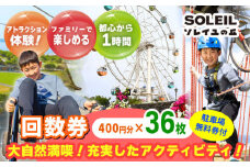 ソレイユの丘 回数券 400円分×36枚＋駐車場無料券1台分 神奈川 横須賀 観光 施設 レジャー ソレイユ ソレイユの丘 日比谷花壇 【株式会社日比谷花壇】 [AKBO003]