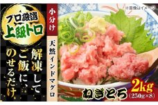 天然 まぐろ ねぎとろ 約2kg（約250g×8パック） 鮪 マグロ 魚 ネギトロ 横須賀【横須賀商工会議所 おもてなしギフト事務局（本まぐろ直売所 横須賀本店）】 [AKAK009]