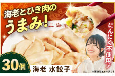 【テレビで紹介されました！】冷凍 海老 水 餃子 30個【横須賀商工会議所 おもてなしギフト事務局（上海亭）】セット 詰め合わせ ぎょうざ 餃子 ギョーザ 冷凍餃子 冷凍ぎょうざ 冷凍 冷凍食品 中華 惣菜 食品 [AKED004]
