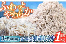 【全3回定期便】釜揚げ 湘南しらす 1kg / しらす 湘南 ふわふわ 食感 冷凍 国産 シラス お取り寄せ 人気 大容量 佐島 横須賀 かながわブランド 神奈川県【平敏丸】 [AKEZ011]