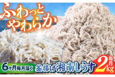【全6回定期便】釜揚げ 湘南しらす 1kg×２P / しらす 湘南 ふわふわ 食感 冷凍 国産 シラス お取り寄せ 人気 大容量 佐島 横須賀 かながわブランド 神奈川県【平敏丸】 [AKEZ015]