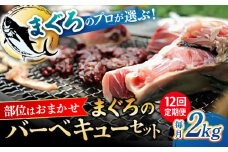 【全12回定期便】まぐろ おまかせバーベキューセット 冷凍約2kg 鮪 マグロ BBQ 魚 横須賀【横須賀商工会議所 おもてなしギフト事務局（本まぐろ直売所 横須賀本店）】 [AKAK031]