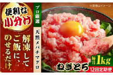 【全12回定期便】まぐろ ねぎとろ 約1kg（約250g×4パック） 鮪 マグロ 魚 ネギトロ 横須賀【横須賀商工会議所 おもてなしギフト事務局（本まぐろ直売所 横須賀本店）】 [AKAK037]
