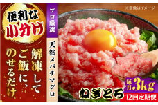 【全12回定期便】まぐろ ねぎとろ 約3kg（約250g×12パック） 鮪 マグロ 魚 ネギトロ 横須賀【横須賀商工会議所 おもてなしギフト事務局（本まぐろ直売所 横須賀本店）】 [AKAK043]