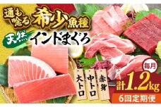 【全6回定期便】天然 まぐろ 大トロ・中トロ・赤身（約200ｇ×6柵）約1200ｇ 鮪 マグロ 魚 刺身 横須賀【横須賀商工会議所 おもてなしギフト事務局（本まぐろ直売所 横須賀本店）】 [AKAK084]