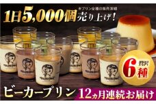 【全12回定期便】葉山ビーカープリン パーティーアソート セット 6種×2個 詰め合わせ（カスタード・かぼちゃ・抹茶・北海道フレッシュクリーム・エスプレッソ・チョコレート）プリン ぷりん スイーツ デザート パーティーセット 詰め合わせ 食べ比べ 焼きプリン 人気 お菓子 贈り物 贅沢 人気 ギフト ご褒美 洋菓子 おかし ビーカープリン プレゼント 横須賀【マーロウ】 [AKAF049]