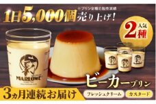 【全3回定期便】葉山ビーカープリン　北海道 フレッシュクリームプリン（180g）とカスタードプリン（180g）×2個セット プリン ぷりん スイーツ デザート ギフト 焼きプリン マーロウ 人気 詰め合わせ セット お菓子 贈り物 贅沢 人気 ご褒美 洋菓子 おかし ビーカープリン  【マーロウ】 [AKAF056]