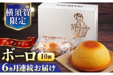 【全6回定期便】よこすか限定箱ボーロ（10個入） グルテンフリー アーモンドプードル バニラビーンズ 横須賀 国産 葉山  人気 焼き菓子 焼菓子 洋菓子 スイーツ バター フィナンシェ 【マーロウ】 [AKAF093]