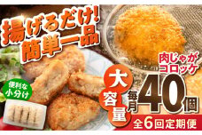 【全6回定期便】肉じゃがコロッケ 40個 3.4kg 揚げるだけ 簡単 人気 おかず 肉じゃが コロッケ 小分け 便利 大容量 国産 マルシン 横須賀 精肉店直営【有限会社丸伸商事】 [AKFH022]