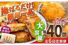 【全6回定期便】カレーコロッケ 40個 3.4kg 揚げ物 惣菜 横須賀 マルシン国産 精肉店直営  揚げるだけ 簡単 便利な 小分け【有限会社丸伸商事】 [AKFH028]