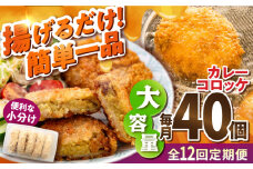 【全12回定期便】カレーコロッケ 40個 3.4kg 揚げ物 惣菜 横須賀 マルシン国産 精肉店直営  揚げるだけ 簡単 便利な 小分け【有限会社丸伸商事】 [AKFH029]