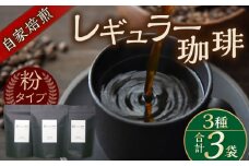 自家焙煎レギュラー珈琲 200g×３種セット コーヒー 焙煎【スペース・ほっと】 [AKFD001]