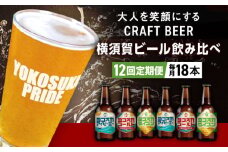 【全12回定期便】飲み比べ ビール 3種　18本セット （330ml瓶×計216本）クラフトビール 【有限会社たのし屋本舗】 [AKAE055]