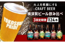 【全3回定期便】飲み比べ ビール 3種　24本セット （330ml瓶×計72本） クラフトビール【有限会社たのし屋本舗】 [AKAE056]