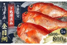 【先行予約】【冬季限定】下ごしらえ済 キンメダイ 約500〜800g 鮮魚 処理済み 下処理済み【長井水産株式会社】 [AKAJ029]