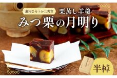【笠間の新栗】湘南ひらつか三秀堂　栗蒸し羊羹「みつ栗の月明かり」（半棹） 和菓子 羊羹 ようかん みつ栗 栗 岩間の栗 お菓子 お茶菓子 スイーツ お土産 手土産 ギフト お取り寄せ 平塚市 神奈川県