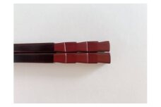 鎌倉彫　箸「市松」　朱　23cm