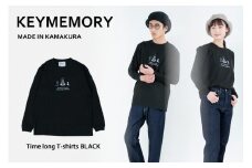 《1》レディースL・メンズS～M　TimeロングTシャツ　BLACK