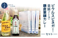 【鎌倉三留商店】ピクルスビネガー、薬膳ソース 、鎌倉薬膳カレー３食
