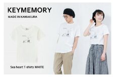 《3》【KEYMEMORY鎌倉】Sea heartイラストTシャツ WHITE