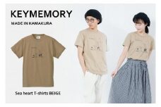 《0》【KEYMEMORY鎌倉】Sea heartイラストTシャツ BEIGE