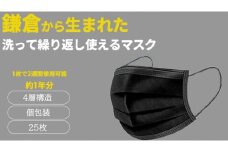 鎌倉で生まれた次世代型不織布エコマスク【ブラック 25枚】