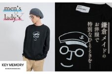 《0》【KEYMEMORY　鎌倉】セーラー帽イラストロングTシャツ　BLACK