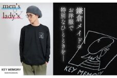 《3》【KEYMEMORY　鎌倉】ウィンドーイラストロングTシャツ　BLACK