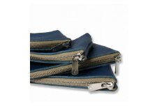 MASSTARD -MINIMAL LEATHER POUCH LARGE- NAVY