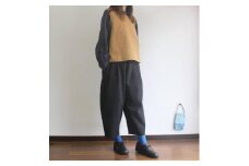 北鎌倉のアトリエよりお届け　コットンリネンのおさんぽパンツ【カラー：黒】