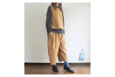 北鎌倉のアトリエよりお届け　コットンリネンのおさんぽパンツ【カラー：キャメル】