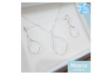 シルバーオーバルツイストピアスネックレスセット