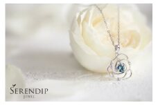 Blue Rose Pt トパーズ ダイヤモンド ペンダント レディース ジュエリー アクセサリー ネックレス ダイヤ レディース ブルートパーズ シンプル 一点もの おしゃれ かわいい プレゼント ギフト 贈り物 SERENDIPJEWEL株式会社菜畑 神奈川 湘南 藤沢