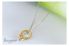 Calla K10 ダイヤモンド パールネックレス レディース ジュエリー アクセサリー  ねっくれす ダイヤ だいや ペンダント イエローゴールド  パール シンプル 一点もの おしゃれ かわいい プレゼント ギフト 贈り物 株式会社菜畑 神奈川 湘南 藤沢