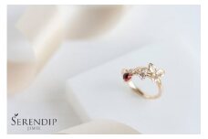 K10 Strawberry ガーネット トパーズ Pinky Ring レディース ジュエリー アクセサリー【1号～9号】リング りんぐ 指輪  ピンキー イエローゴールド  がーねっと シンプル おしゃれ かわいい プレゼント ギフト SERENDIPJEWEL 株式会社菜畑 神奈川 湘南 藤沢