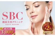 湘南美容クリニック ギフト券 3000円分 女性 脱毛 コース VIO SBC 藤沢院 美容クリニック 医療 レーザー 美容 美白 美肌 ケア エステ ボディケア フェシャルケア ムダ毛処理 ご利用券 利用券 チケット 券 体験チケット 体験 医療法人社団孝和会 神奈川 湘南 藤沢