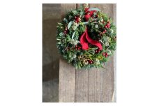 クリスマスリース クリスマス リース 先行予約 赤 花 期間限定ドライフラワー ドライリース フレッシュリース インテリア プレゼント お花 ギフト クリスマスプレゼント クリスマスギフト 壁飾り くりすます Christmas kurisumasu 人気 ヘリアントスガーデン 1個 30cm 神奈川 湘南 藤沢