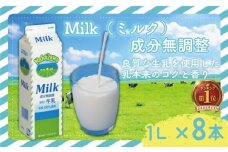 成分無調整 ミルク 1L × 8  中沢 8L 国産 成分無調整牛乳 牛乳 カルシウム 栄養 乳業 朝食 家庭用 給食  健康 紙パック せいにゅう ぎゅうにゅう みるく タンパク質 Milk gyuunyuu  生乳 100% 使用 乳飲料 中沢乳業 神奈川 藤沢市 藤沢
