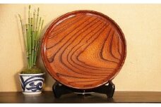 小田原漆器　8寸薄盆【漆塗り 国産天然木 おしゃれ プレゼント 記念 お祝い ふっくらとしたデザイン 木製食器 日用品 キッチン用品 木製 直径235mm×高さ25mm 小田原漆器 神奈川県 小田原市 】