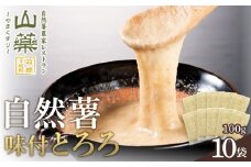 解凍するだけでお店の味が楽しめる。自然薯味付とろろ100ｇ×１０ｐセット【とろろ 極上とろろ 山芋 箱根 お家用 家庭用 国産 セット商品 自然薯 味付とろろ 贈答品 神奈川県 小田原市 】