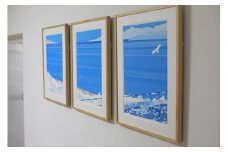 オリジナル風景画　オーダー制作　額装付きジクレープリント　小田原にある景色　心象風景　片田舎の風景　子供の頃に見た風景　海　空　山