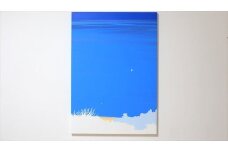 原画【また会いましょう】オリジナル風景画　キャンバス ペインティング　小田原出身在住イラストレーターの作品　心象風景　子供の頃見た風景　海　空　山