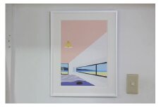 【私の好きな人、昼】小説付き　直筆サイン入り　額付きジークレープリント　小田原にある景色　心象風景　片田舎の風景　子供の頃に見た風景　海　空　山