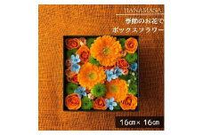 季節のお花でボックスアレンジメント（16cm×16cm）【 神奈川県 小田原市 】